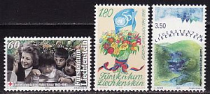 Лихтенштейн, 1995, События года, Красный Крест, 50 лет ООН, 3 марки